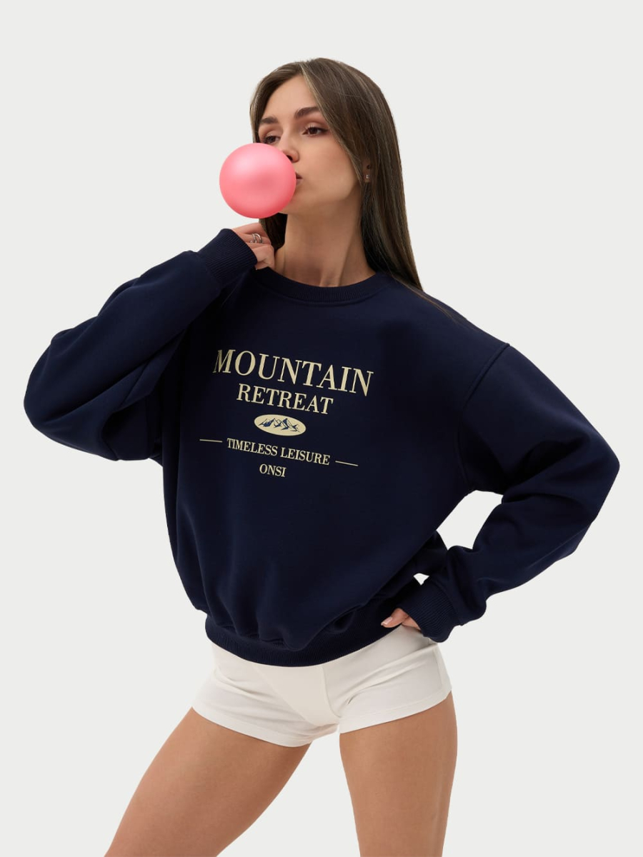 Свитшот с начесом ONSI, цвет: синий,  купить онлайн