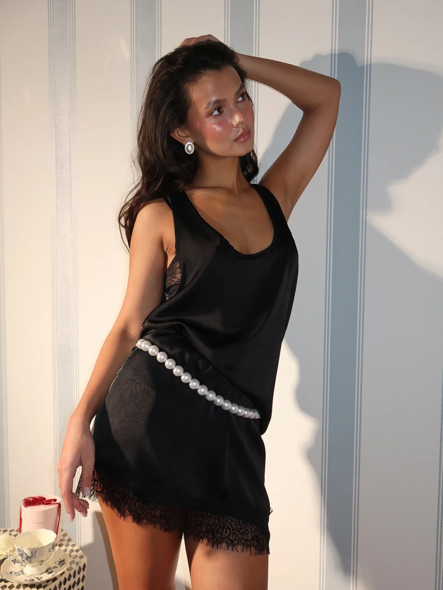 Юбка-мини с кружевом MIARTLAND, цвет: Черный, НФ-00000829 купить онлайн