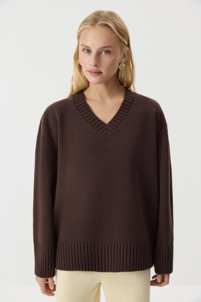 Джемпер V-neck из шерсти мериноса