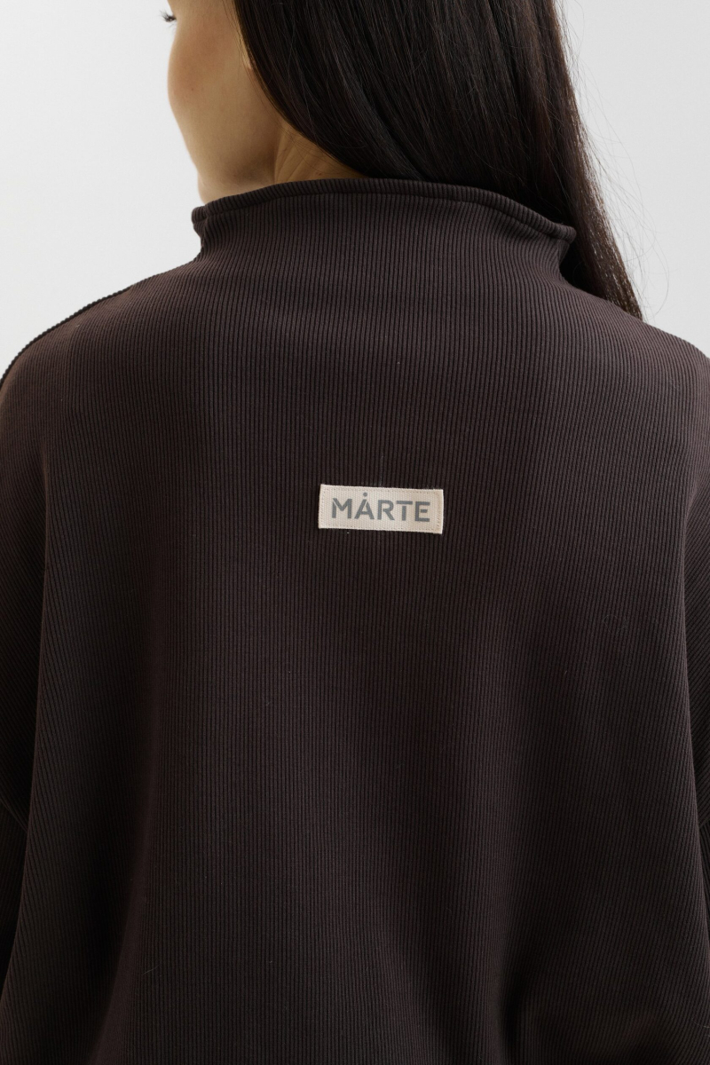 Свитшот с акцентным вырезом marte, цвет: коричневый,  купить онлайн