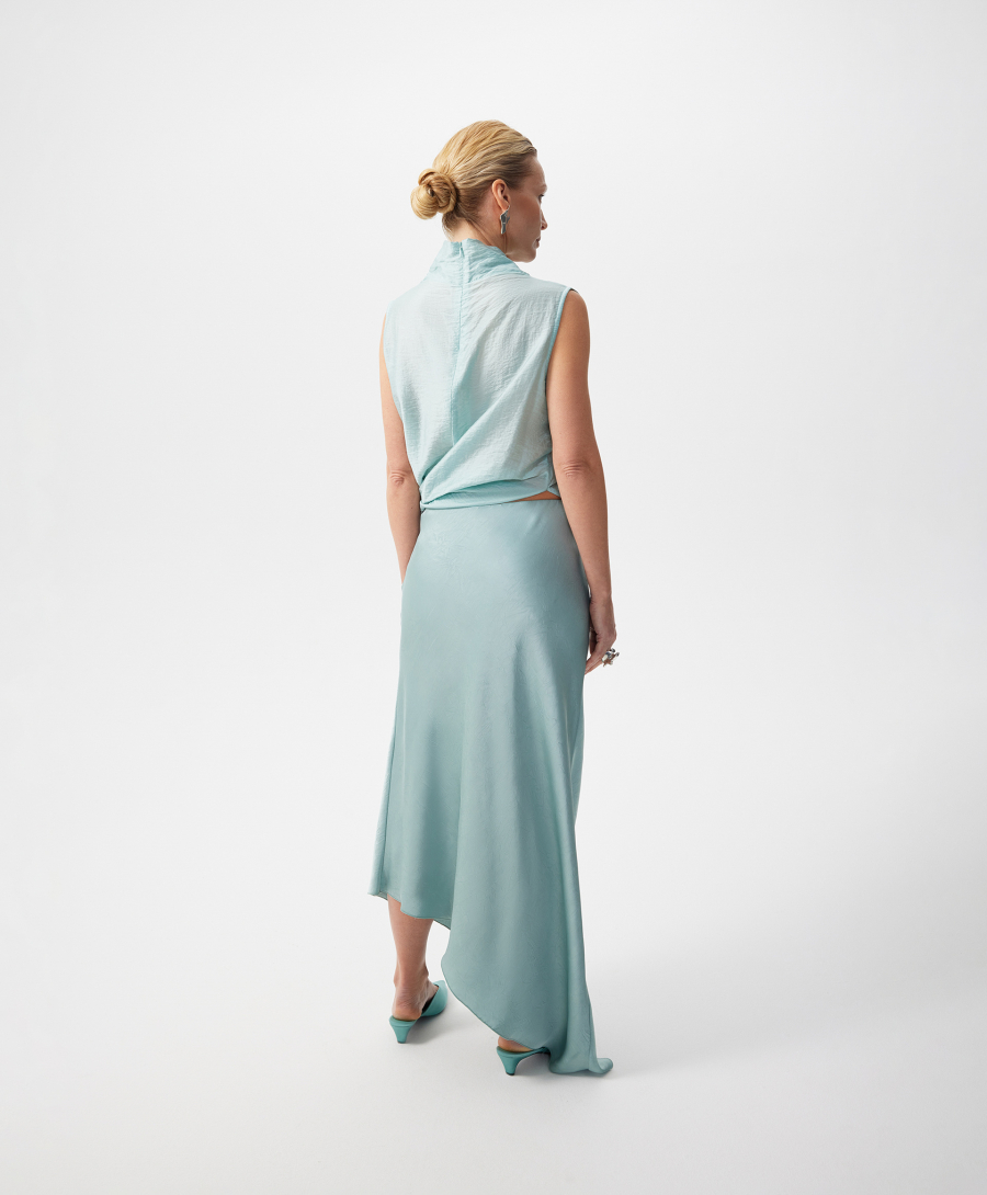 Юбка с асимметричной линией низа GLVR, цвет: зеленый, 126G26GAC6109 купить онлайн