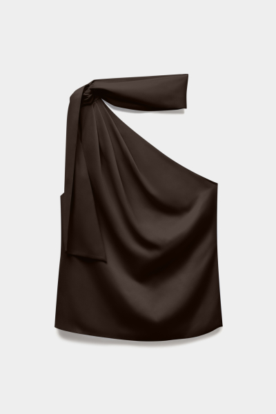 Топ на одно плечо из сатина REFERT, цвет: коричневый, 13-3464/5-2511 купить онлайн