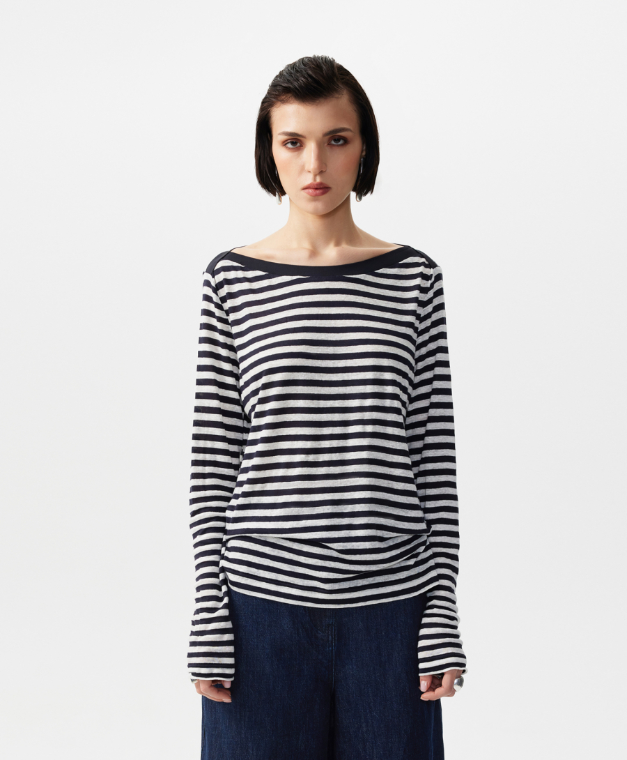 Лонгслив в полоску