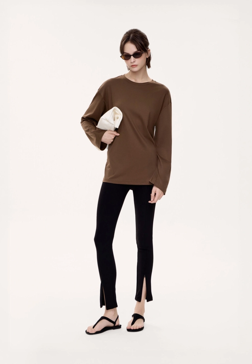 Женский лонгслив оверсайз MUTED, цвет: коричневый, 904194.WLSL0022_Brown купить онлайн