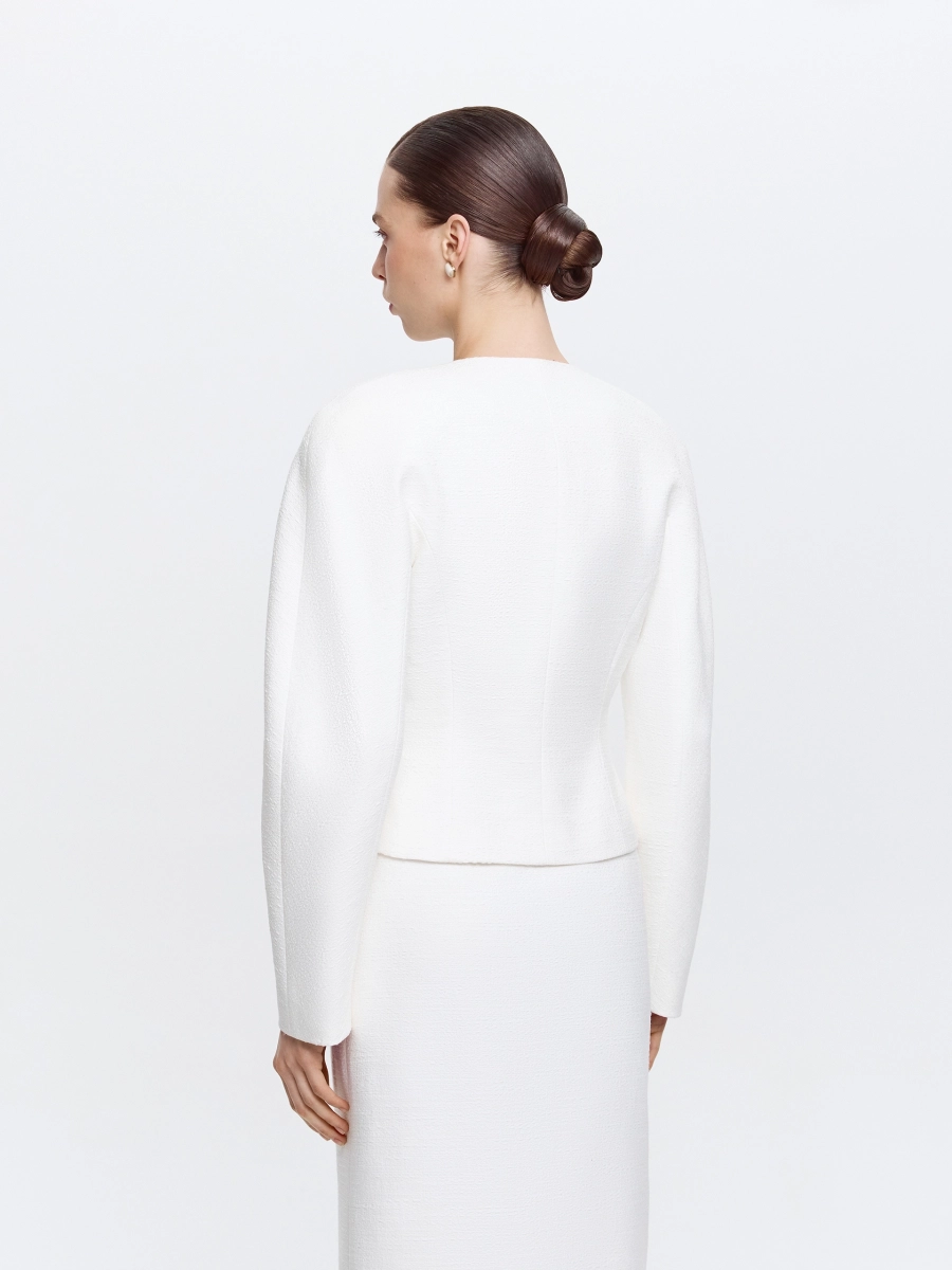 Жакет из твида ANNA PEKUN, цвет: белый, 10.2637.100 купить онлайн