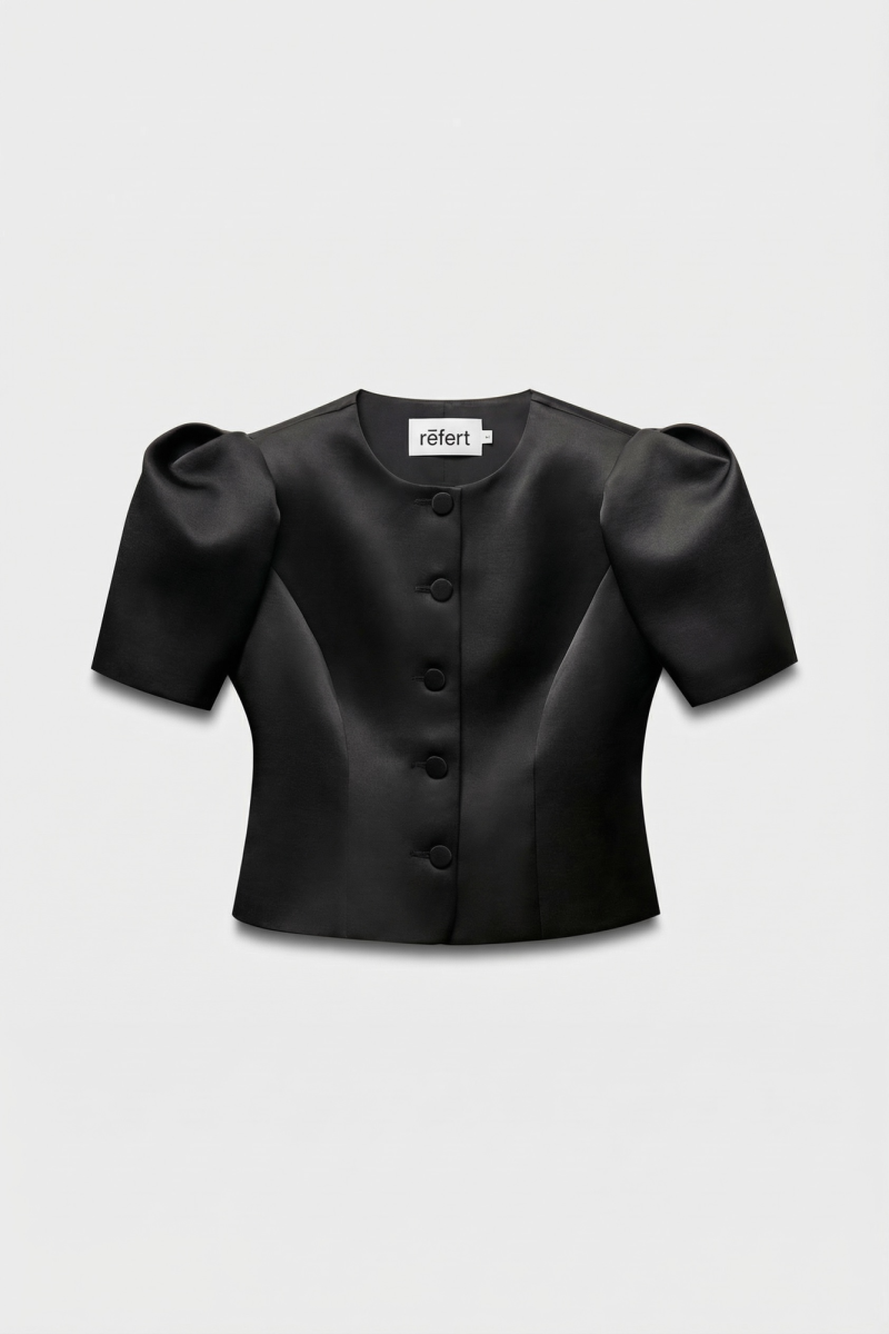 Жакет с объемными рукавами из сатина REFERT, цвет: Черный, 04-3860/2-2511 купить онлайн