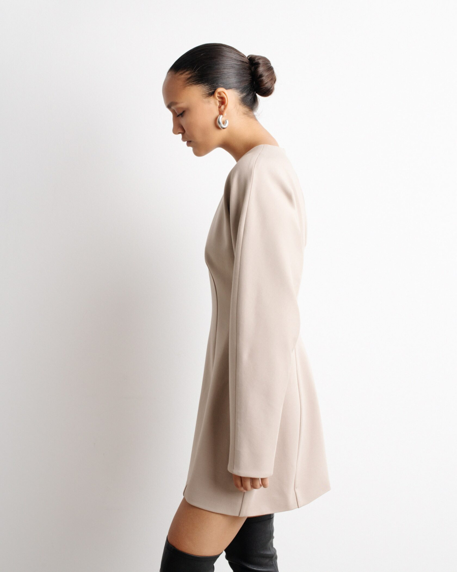 Платье мини джерси Anmuse, цвет: бежевый, RB24А104-BEG купить онлайн