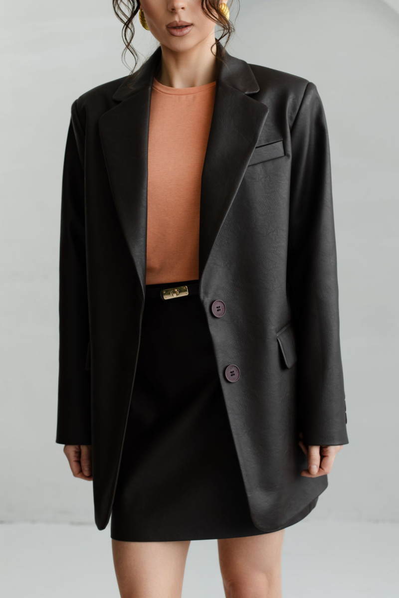 Жакет оверсайз из экокожи