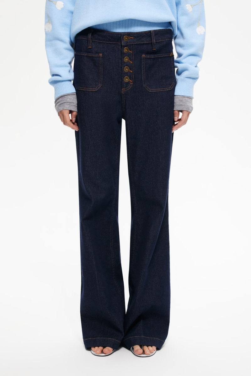 Джинсы-клёш DREAMS BY ALENA AKHMADULLINA, цвет: синий, 225105080204192/116000 купить онлайн