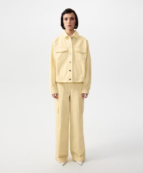 Куртка с рукавами летучая мышь GLVR, цвет: Желтый, 126G24GAC4101 купить онлайн