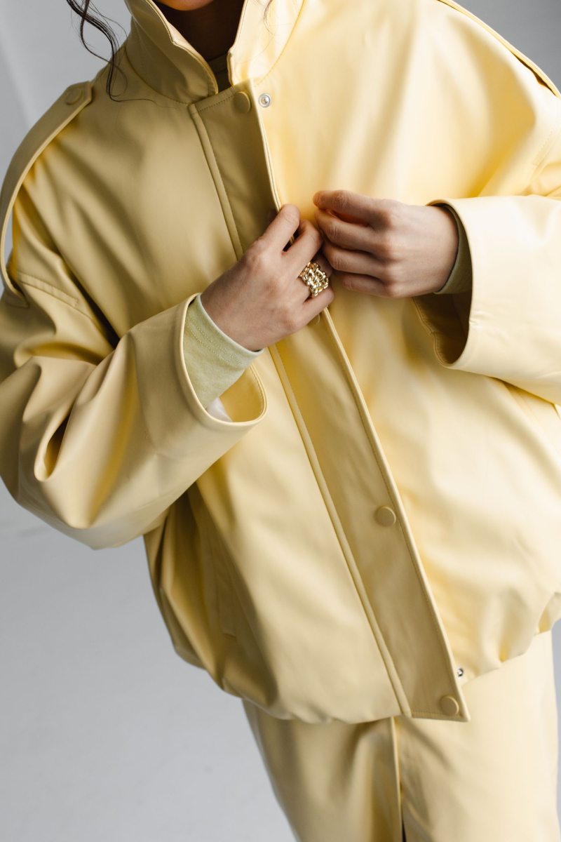 Бомбер из экокожи VLVT, цвет: Желтый, 00-00005292 купить онлайн