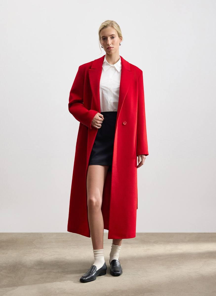 Пальто двубортное ALL WE NEED, цвет: красный, 2602W5176-07 купить онлайн