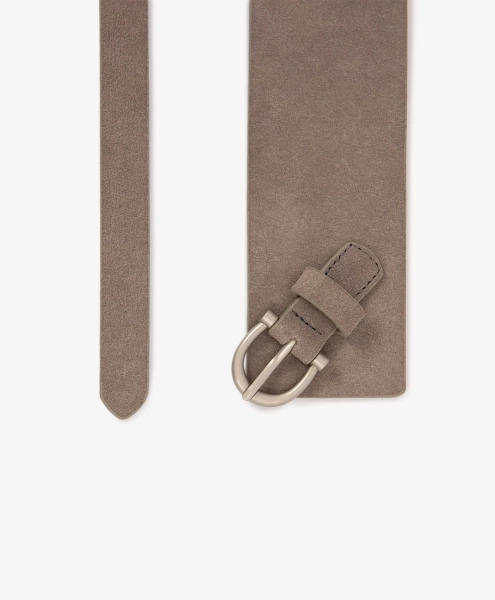 Пояс асимметричный из натуральной велюровой кожи GLVR, цвет: коричневый 126G22GAA2312 купить онлайн