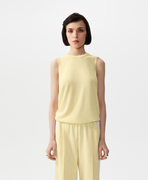 Топ полуприлегающего силуэта вязаный GLVR, цвет: Желтый, 126G24GAC3809 купить онлайн