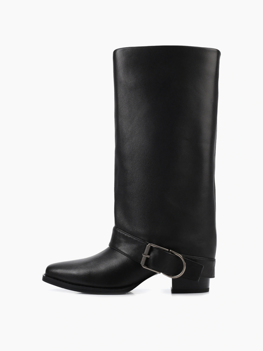 Сапоги на каблуке из натуральной кожи