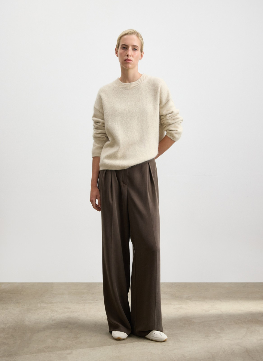 Брюки из струящейся ткани ALL WE NEED, цвет: коричневый,  купить онлайн