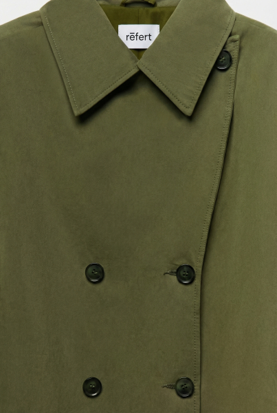 Укороченный тренч из плащевой ткани REFERT, цвет: хаки, 03-4036/2-2511 купить онлайн