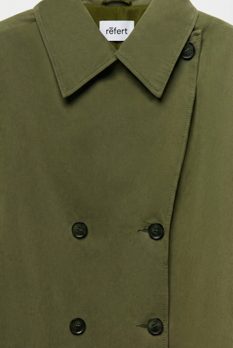 Укороченный тренч из плащевой ткани REFERT, цвет: хаки, 03-4036/2-2511 купить онлайн