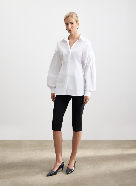 Рубашка с объемным рукавом ALL WE NEED, цвет: белый,  купить онлайн