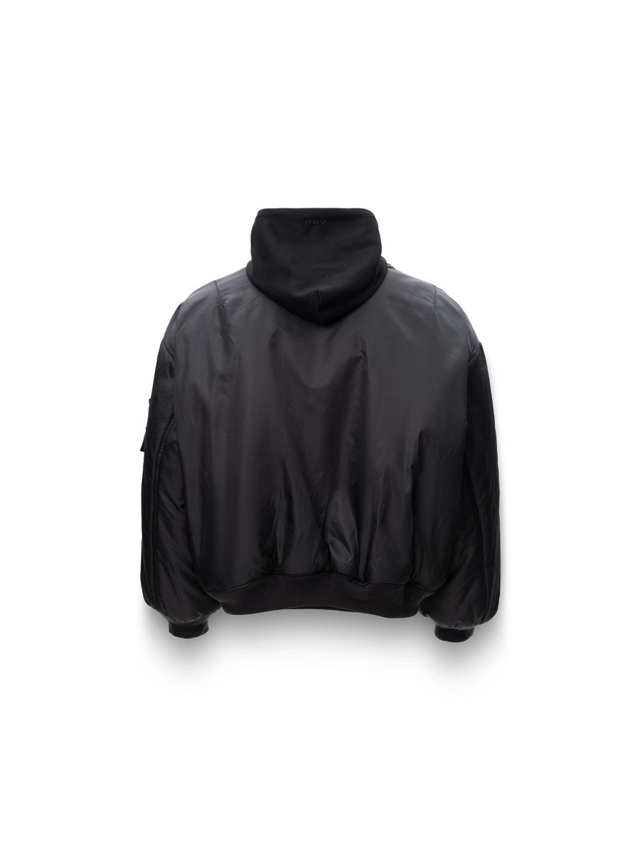 Бомбер с капюшоном ABC, цвет: Черный, 00-278 купить онлайн