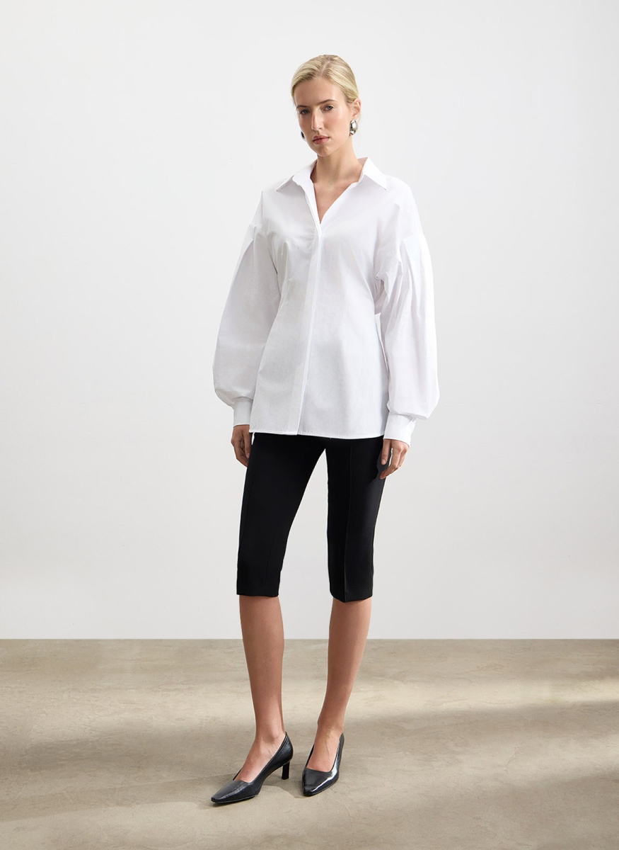 Рубашка с объемным рукавом ALL WE NEED, цвет: белый,  купить онлайн