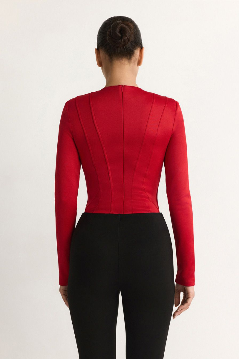 Боди с широкими плечами TOPTOP, цвет: красный, TTS.023.18296.320 купить онлайн