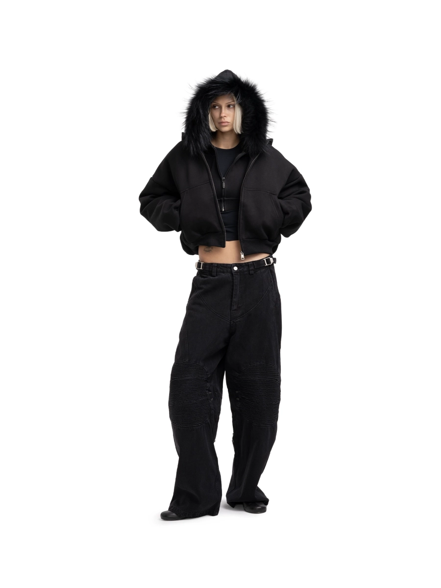 Бомбер укороченный ABC, цвет: Черный, 00-215 купить онлайн