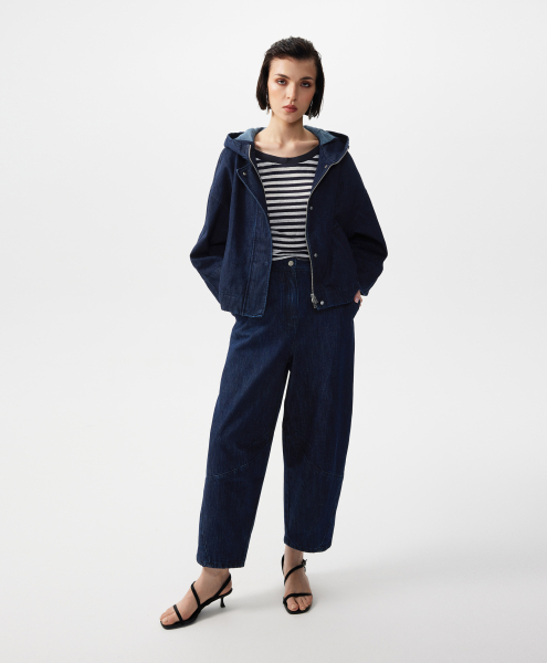 Ветровка оверсайз с капюшоном GLVR, цвет: Черный, 126G23GAC4002 купить онлайн