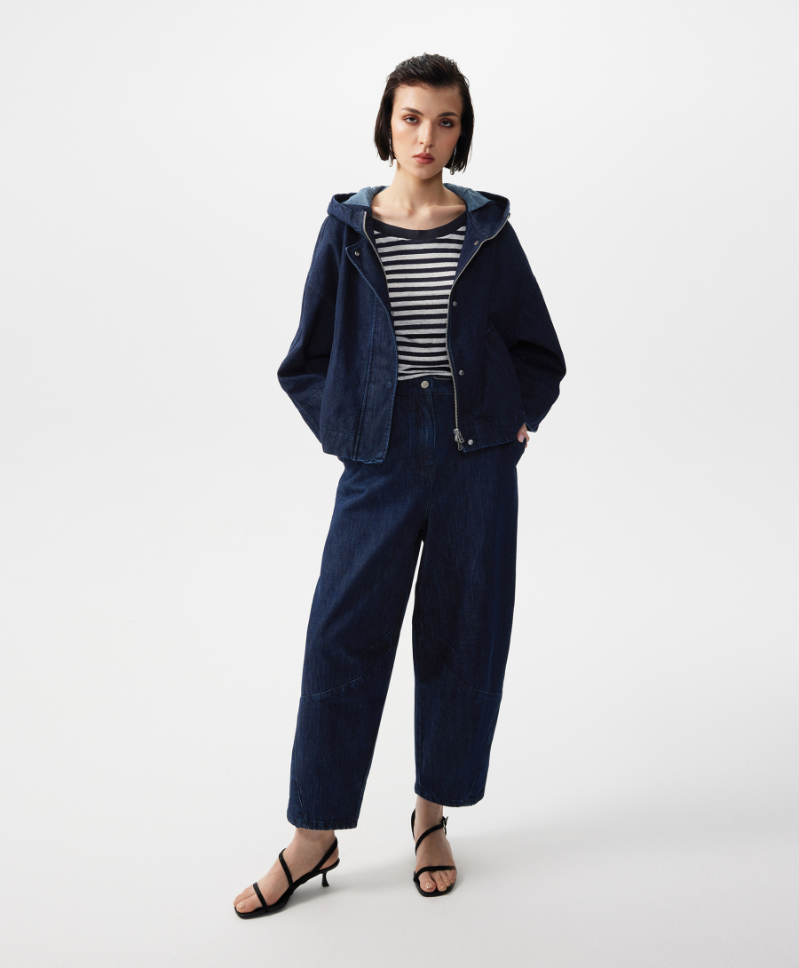 Ветровка оверсайз с капюшоном GLVR, цвет: Черный, 126G23GAC4002 купить онлайн