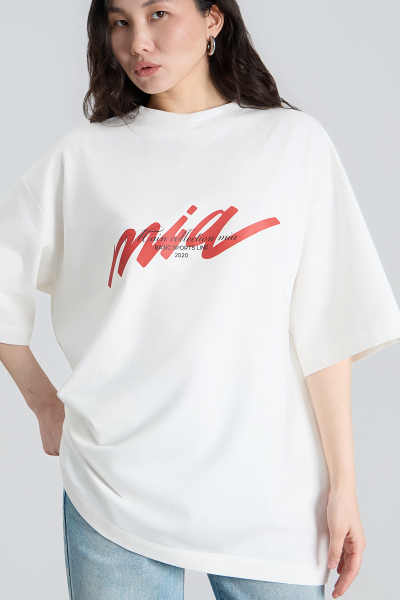Футболка с логотипом MIA AIM, цвет: молочный, MIA380/441/LINE купить онлайн