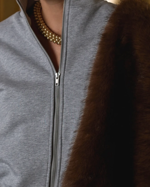 Толстовка на молнии утепленная Ricoco, цвет: серый меланж, 6097/2 купить онлайн Толстовка на молнии утепленная Ricoco, цвет: серый меланж, 6097/2 купить онлайн