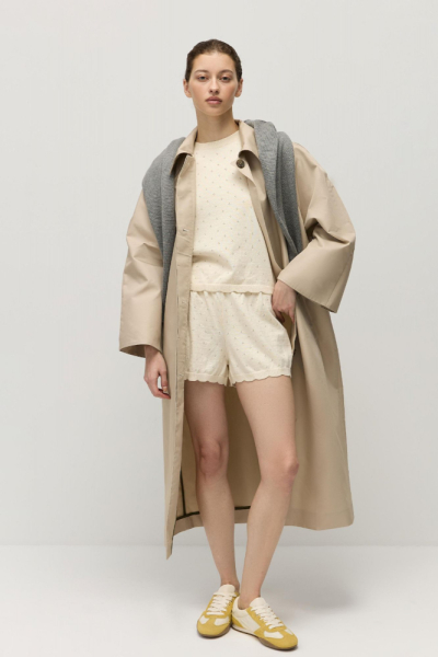 Шорты пуантель из хлопка с кашемиром