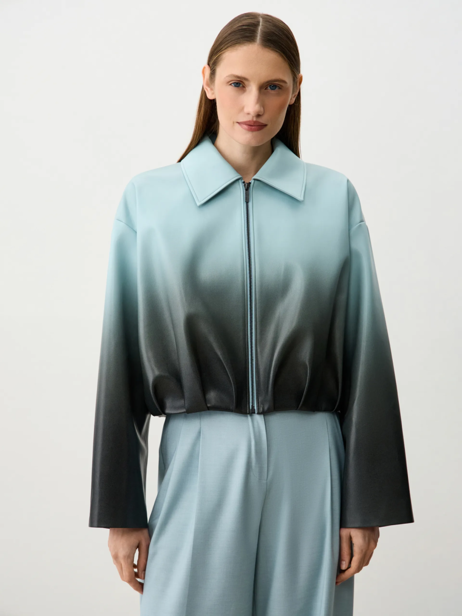 Бомбер из мягкой премиальной экокожи