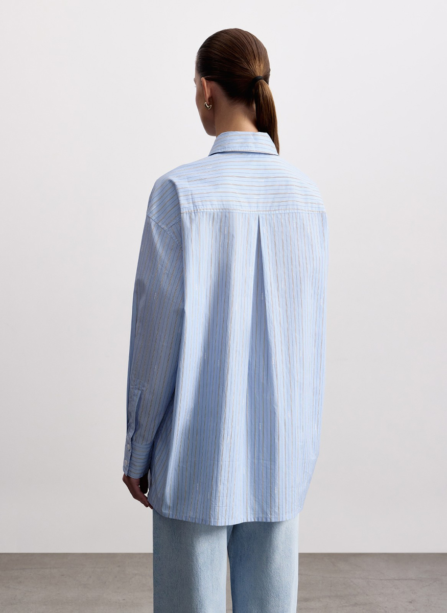 Рубашка из хлопка ALL WE NEED, цвет: голубой, 2603W1336-17 купить онлайн