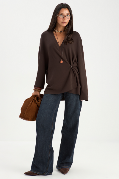 Кардиган на запах MIA AIM, цвет: коричневый, MIA605 купить онлайн