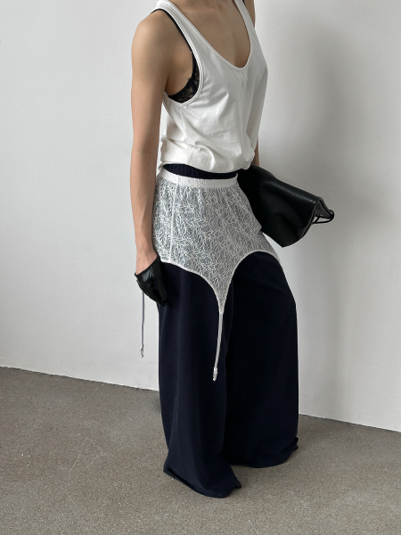 Кружевной пояс асимметричного кроя MIARTLAND, цвет: молочный НФ-00000876 купить онлайн