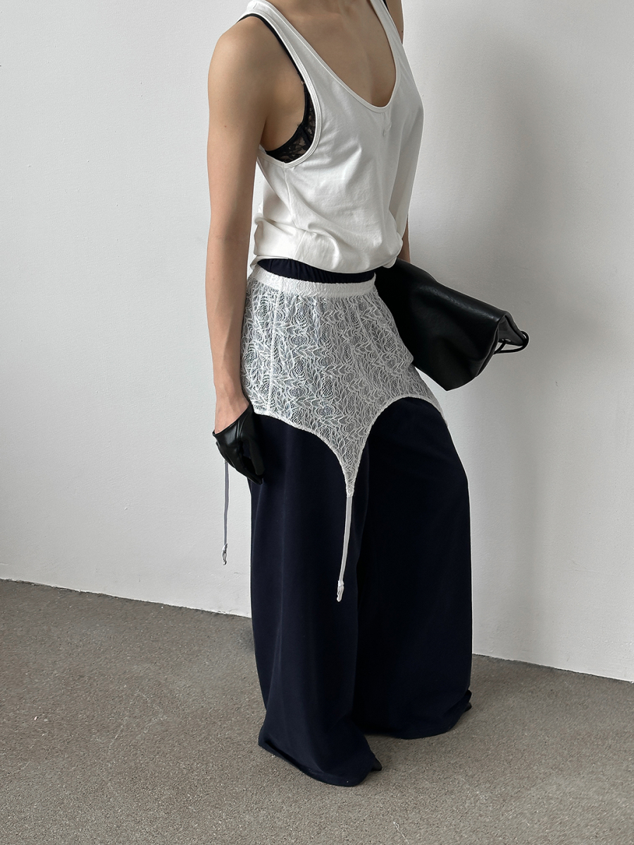 Кружевной пояс асимметричного кроя MIARTLAND, цвет: молочный НФ-00000876 купить онлайн