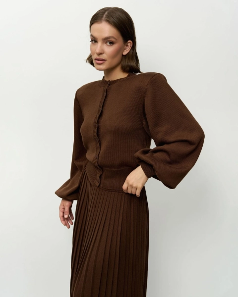Вязаный костюм с длинной юбкой YONSRU, цвет: шоколад, 823 купить онлайн