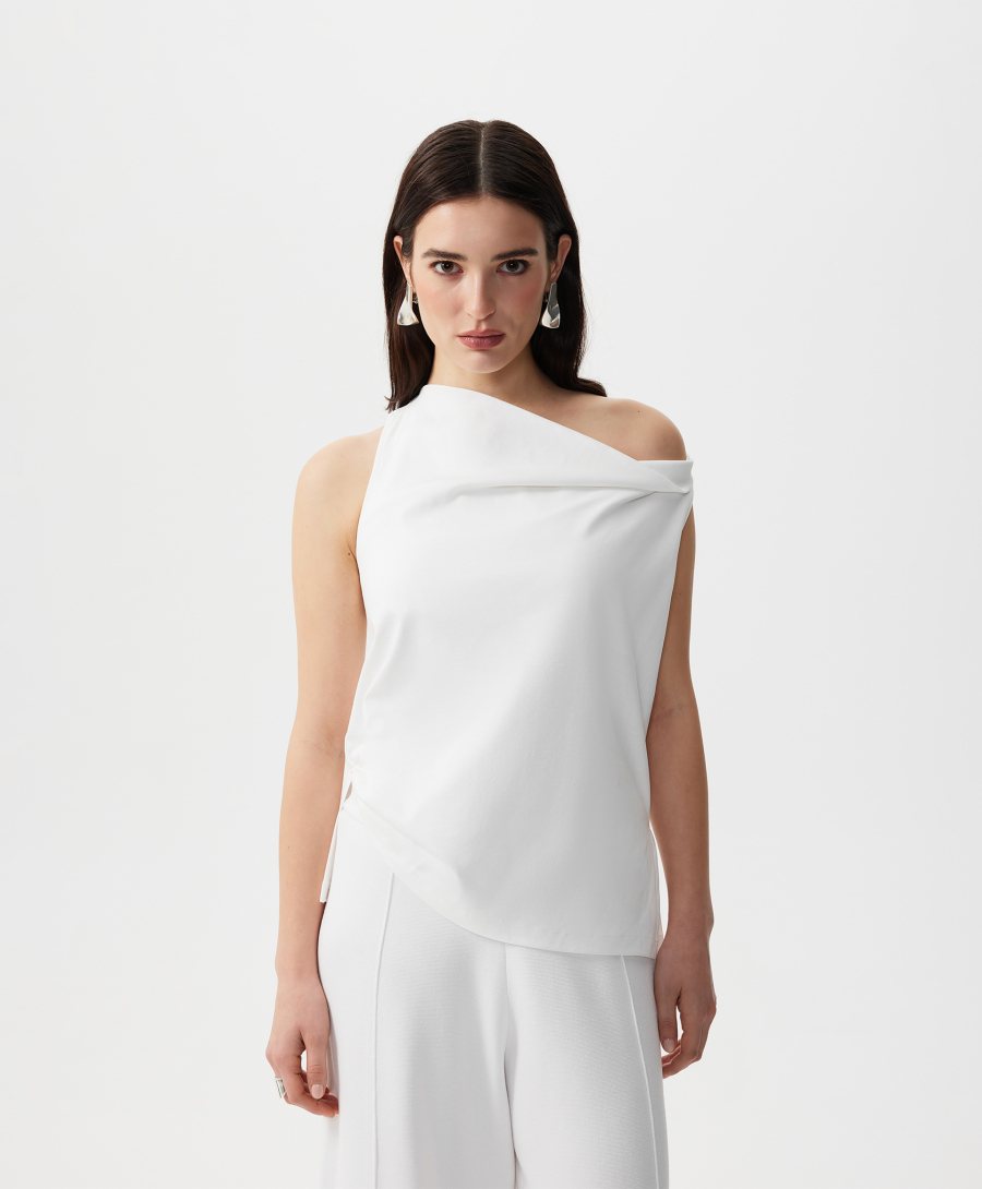 Топ с горловиной "качели" GLVR, цвет: белый, 126G21GAC1003 купить онлайн