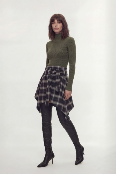 Водолазка с добавлением шерсти и кашемира TOPTOP, цвет: хаки, TTS.052.14204.510 купить онлайн