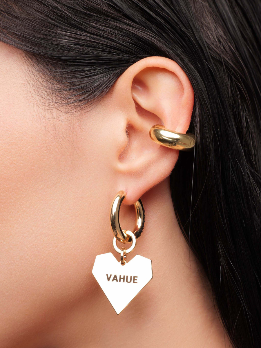 Моносерьга Сердце с надписью RUSHEV RSHV_MONO_HV1G купить онлайн