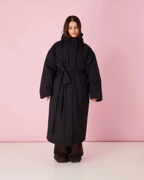 Плащ черный зима TABOO, цвет: Черный, PLBLACK купить онлайн