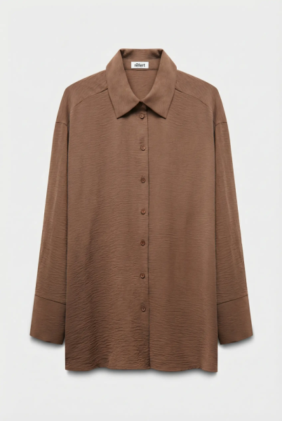 Рубашка оверсайз из жатого хлопка
