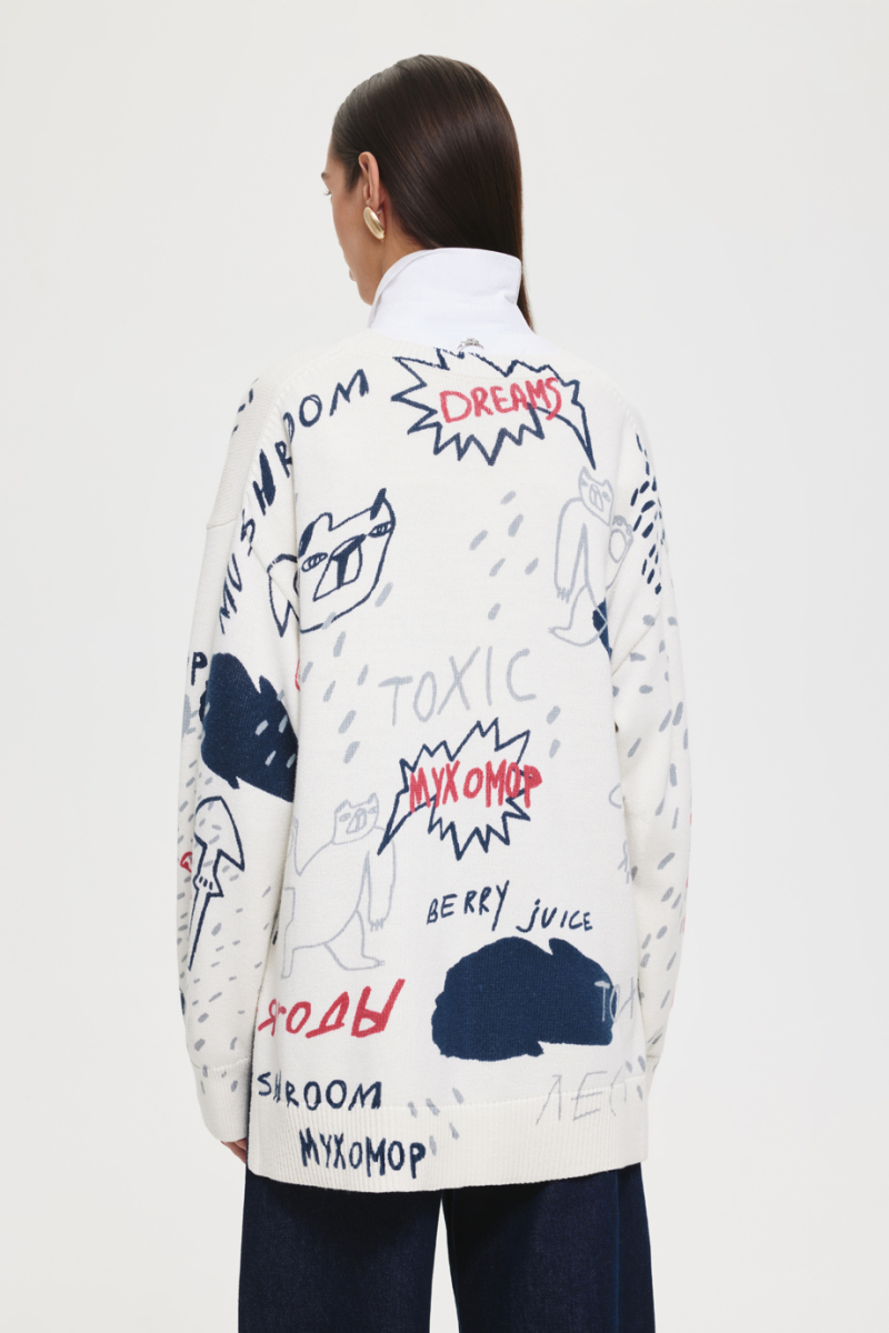 Джемпер с принтом DREAMS BY ALENA AKHMADULLINA, цвет: белый, 225104140304305/213000 купить онлайн