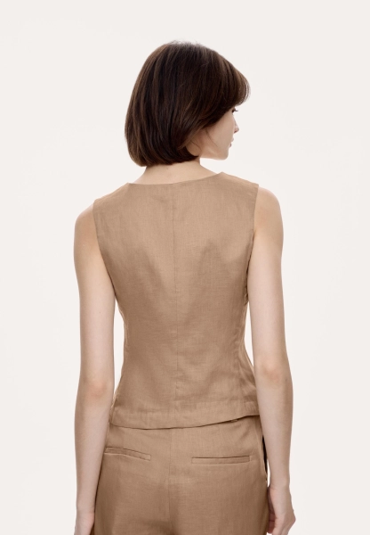 Женский жилет льняной MUTED, цвет: бежевый, 905310.WJKT0003_Beige купить онлайн