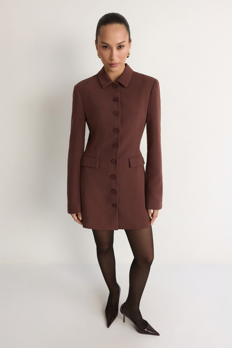 Платье-жакет из смесовой вискозы TOPTOP, цвет: коричневый, TT.010.18009.700 купить онлайн