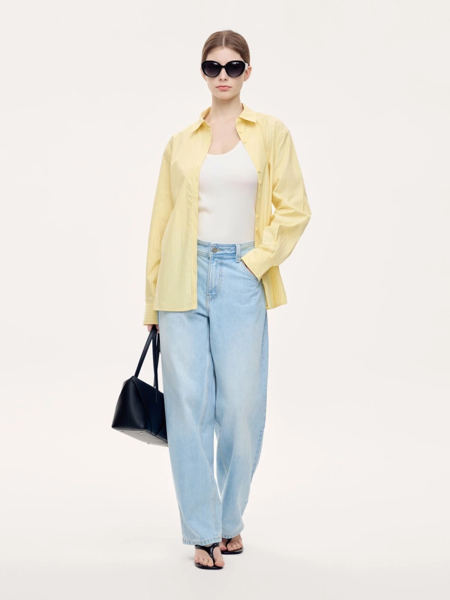 Женская рубашка прямого силуэта MUTED, цвет: Желтый, 904194.WSHR0013_Yellow купить онлайн