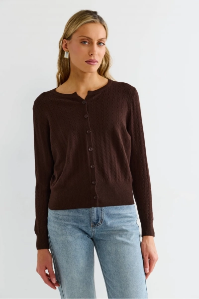 Кардиган тонкий Erist store, цвет: коричневый, НФ-00003177 купить онлайн