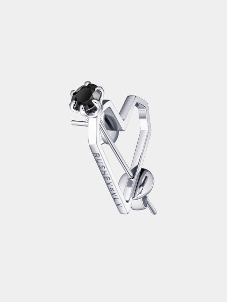 Моносерьга-пусета RUSHEV, цвет: Серебряный, RSHV_VLV_HRTB купить онлайн
