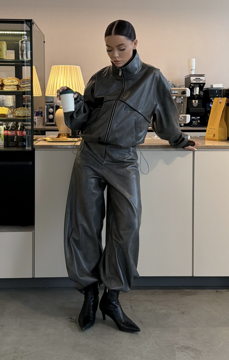 Куртка из экокожи (серая) Label .B, цвет: серый, Jc.01.4.41GR купить онлайн